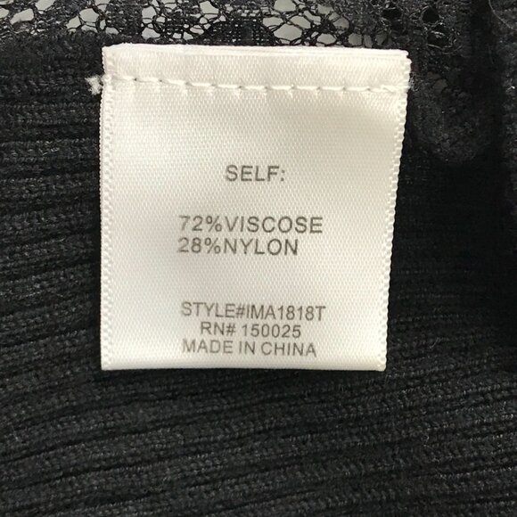 American Threads Knit and Lace‎ Top Women's M Black Spaghetti Strap Viscose NEW - Picture 6 of 12